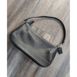 Vintage COACH M3S-7785 Espresso Brown Leather Mini Demi Hampton Bag Wristlet EUC